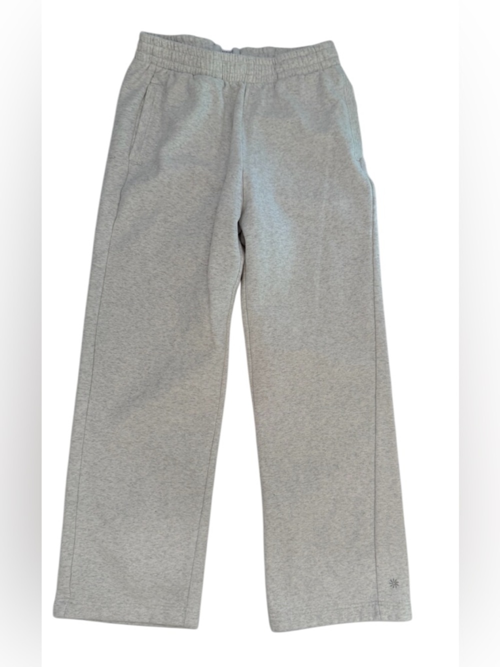Athleta Girl Sweatpants Straight Leg Gray XL 14 Cozy Lounge Elastic-Waist